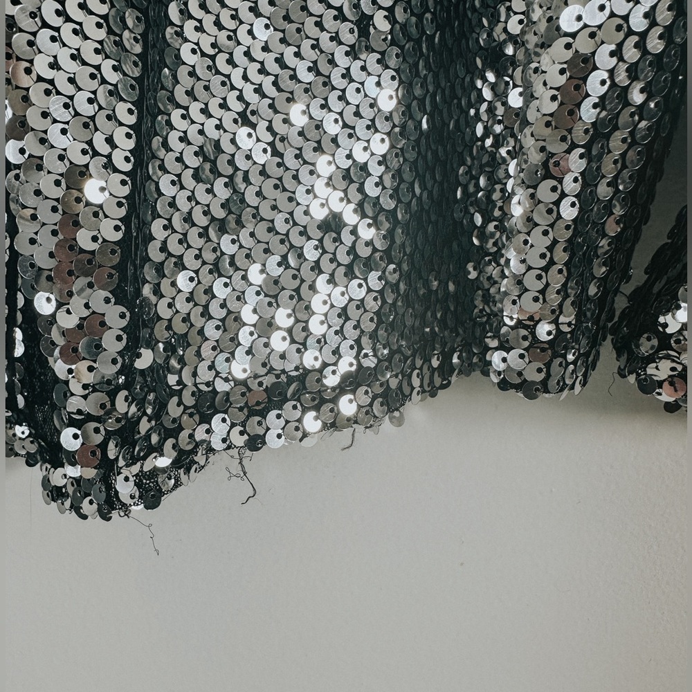 Vici Be A Star Sequins Button Down Top, Silver - image 3